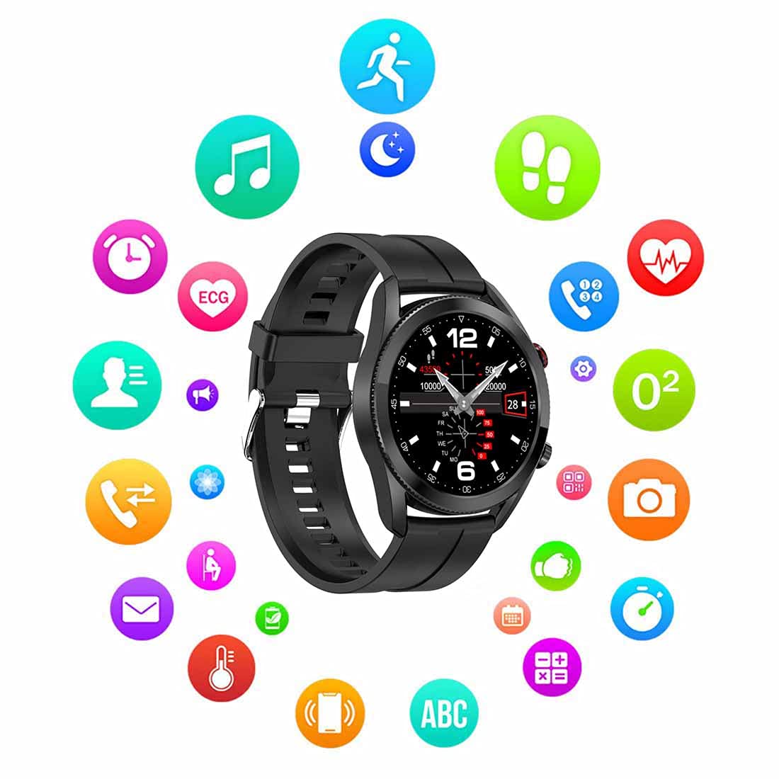Inteligentne zegarki Fitness Tracker IP68, wodoszczelność, krokomierze, bieganie, pływanie, timer, monitorowanie snu, monitorowanie serca, zegarek sportowy, cyfrowe smartwatche dla mężczyzn i