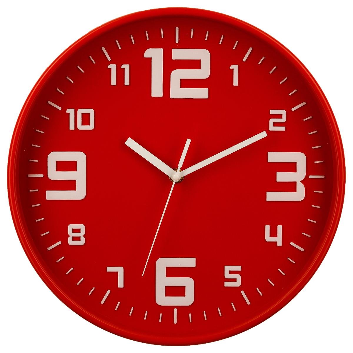 Atmosphera Horloge Pendule Murale silencieuse - Diamètre 30 cm - Coloris Rouge
