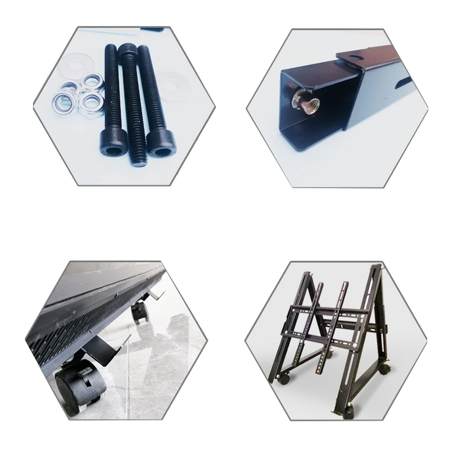 YCQYM Carro para Monitor de Baja alturaSoporte rodante para TV para televisores de 4070 Pulgadas, Soporte inclinable Ajustable y Ruedas de bloqueoSoporte para TV portátil para Uso en el hogar y la