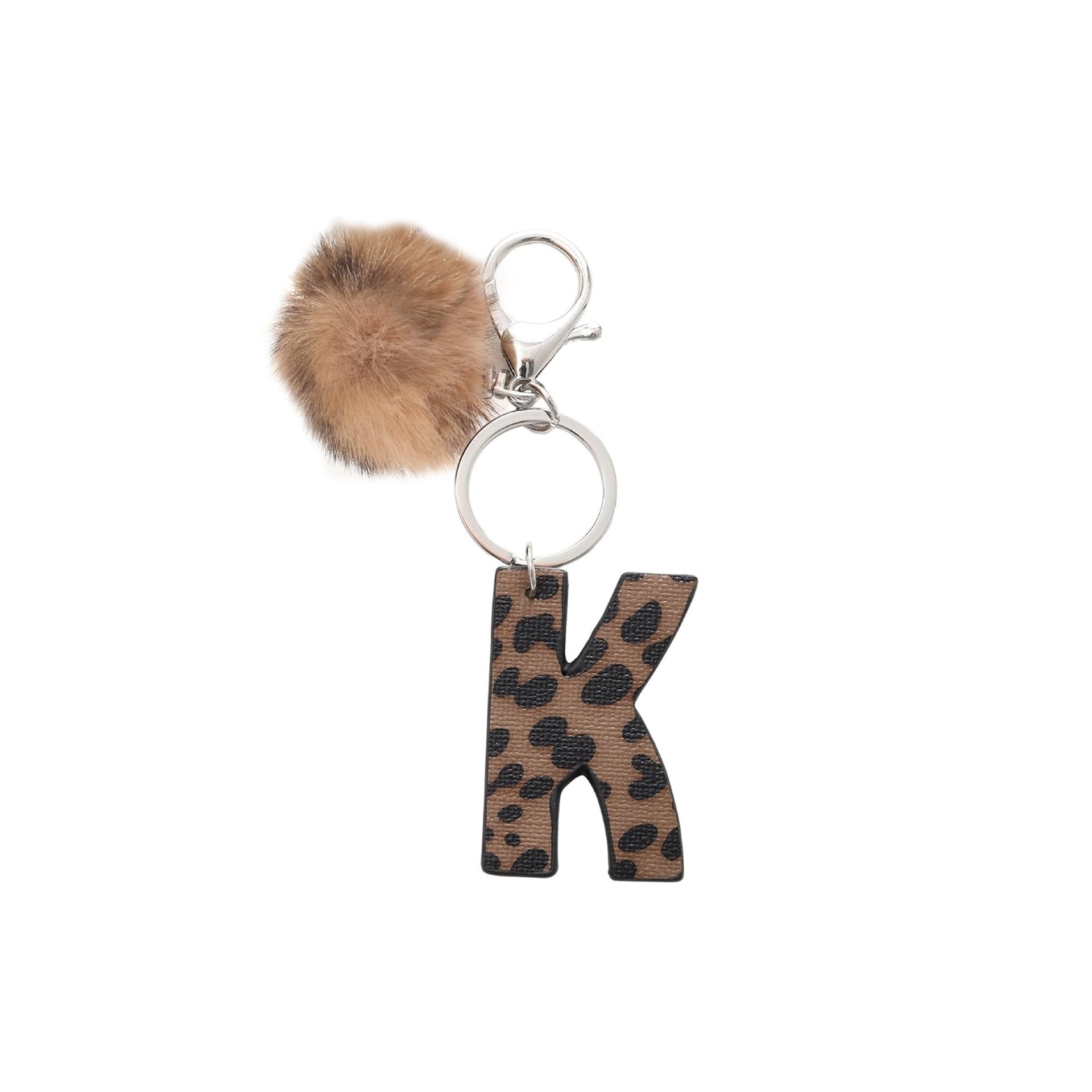 Uthdlm Unisex K Leopard Print Letter Eychain, Car Ey Ring, Trendy Pendant Charm, Novelty Small Accessory, Gift For Women, Suitable For Diy/Keys/Wallet/Backpack/Shoulder Bag/Camera Bag(K)