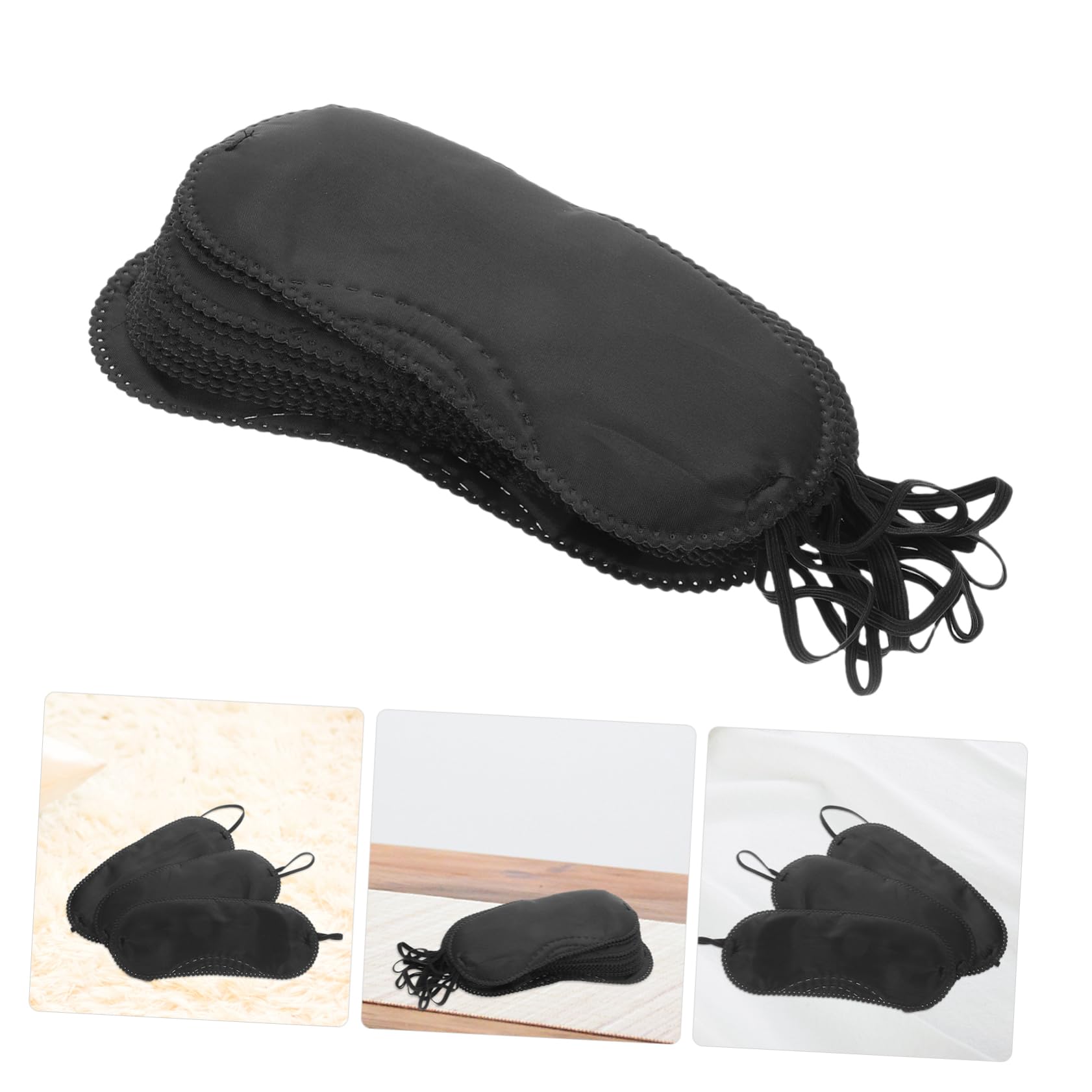 12 Pezzi Maschera per Gli Occhi da Gioco in Tessuto Morbido Regolabile per Party E Riunioni Familiari Design Unico per Atmosfera di Gioco Nero 18.5X7.5Cm