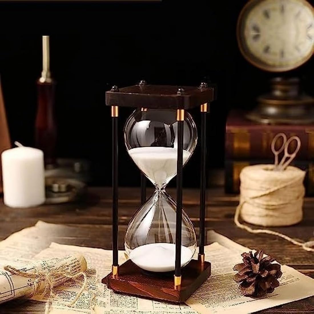 Sablier transparent 30 min pour reduire le temps d'ecran des enfants