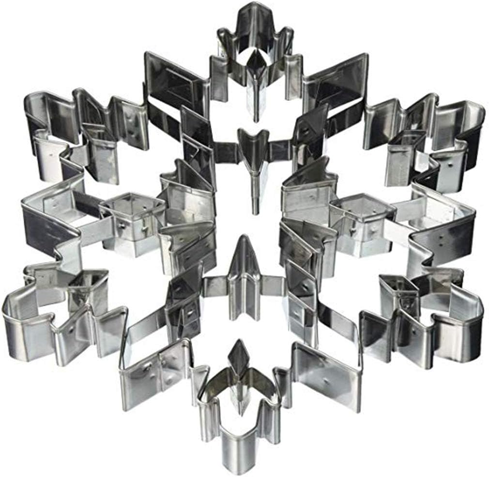 Large Size Metal Cookie Cutter Geometric Cake Cutters Snowflake Shapes Cookie Cutters For Fondant Decorating Set Fruit Cutter Sandwich Cutters For Kids Biscuit Cutters Bread Cutter