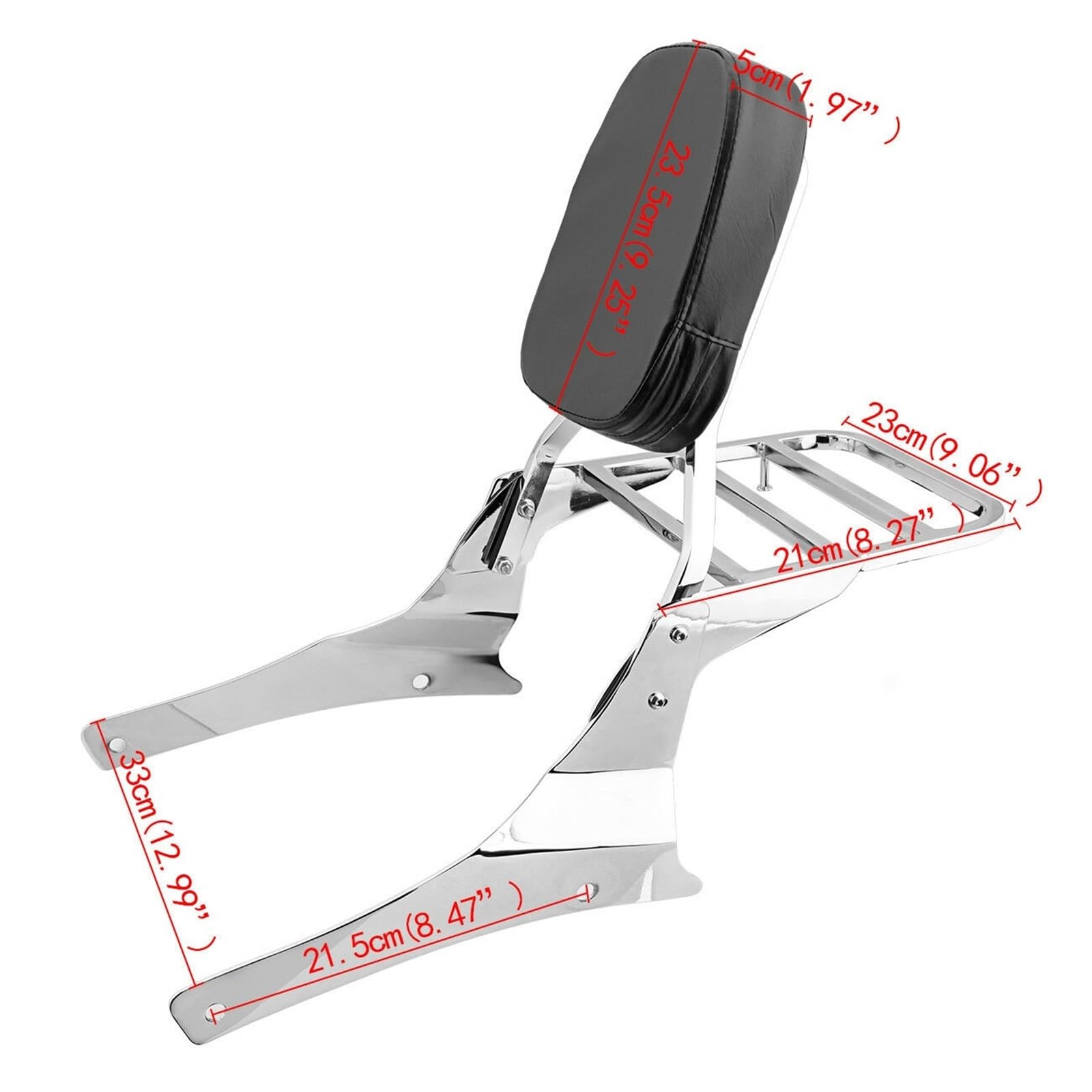 podkładka na oparcie Bagażnik motocyklowy Sissy Bar z oparciem tylnym, pasujący do Suzuki Intruder/Volusia C800 C800C VL400 VL800 2001-2011 Motocyklowe podpórki pod plecy