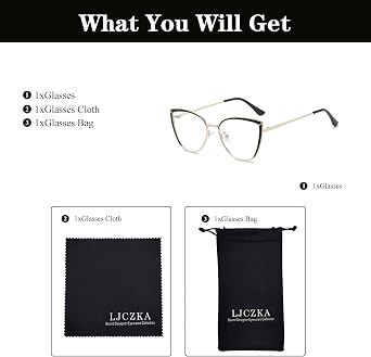 LJCZKA Blue Light Blocking Glasses Cat Eye for Women Computer Glasses Metal Frame Anti Eyestrain for Texting Gaming Reading