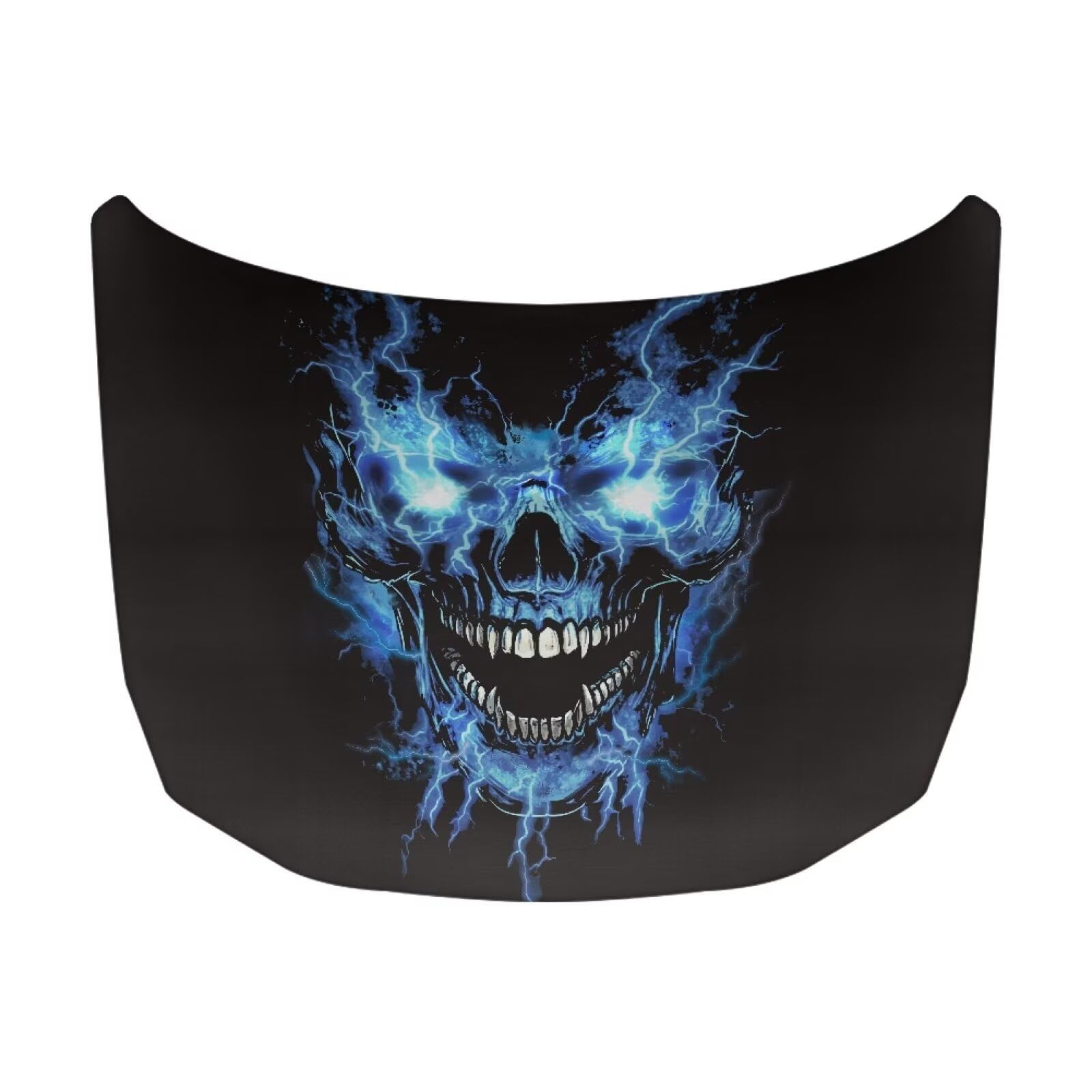 Blue Skeleton Car Windshield Sunshade Cover, Waterproof Breathable Half Car Cover Blocks UV Rays for All Season - Fit Most Cars, SUV