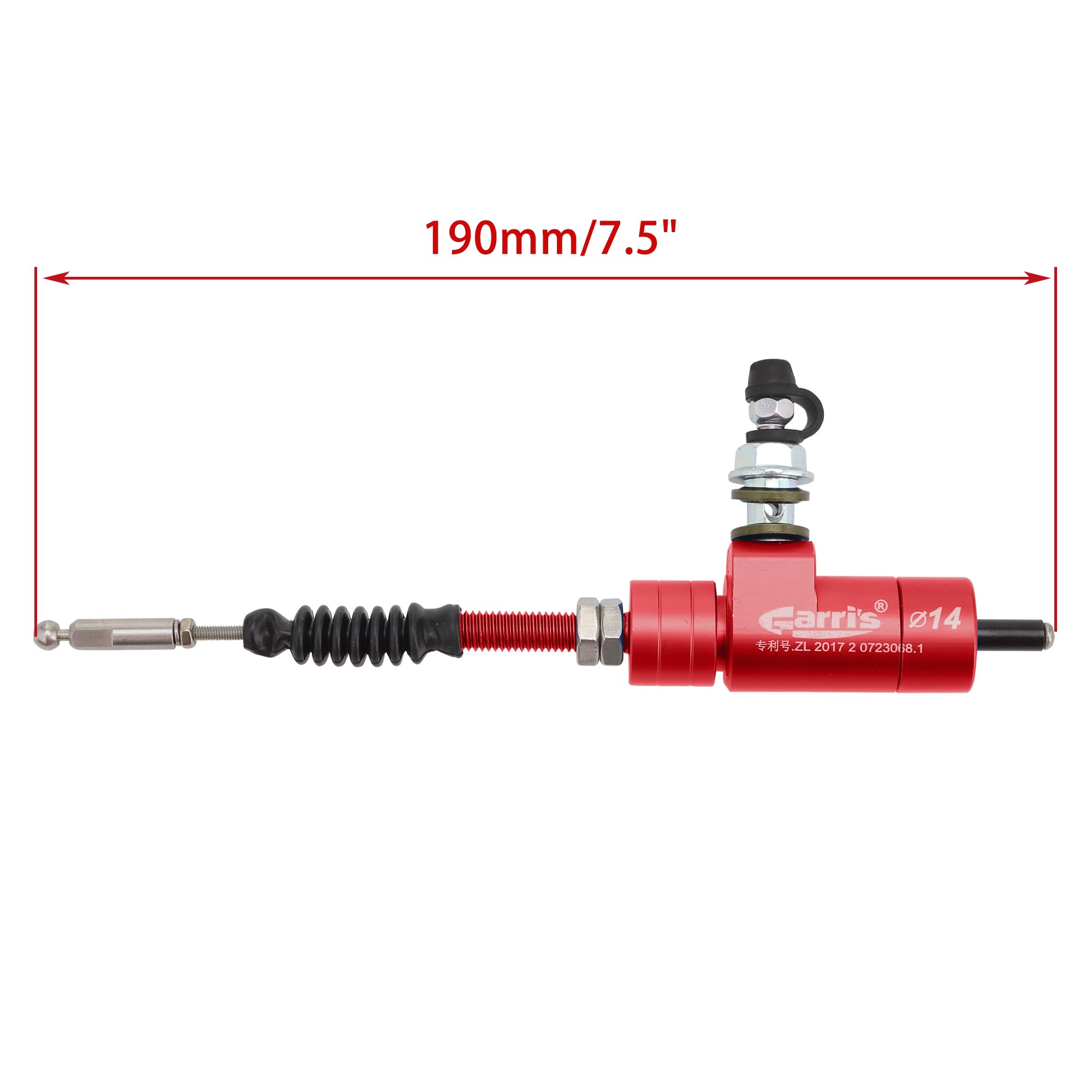 WOOSTAR M8 x 1.25mm Cilindro Maestro Embrague Hidraulico Moto Bomba Freno Reemplazo para Dirt Pit Bike ATV 4 Wheeler Quad Scooter Rojo