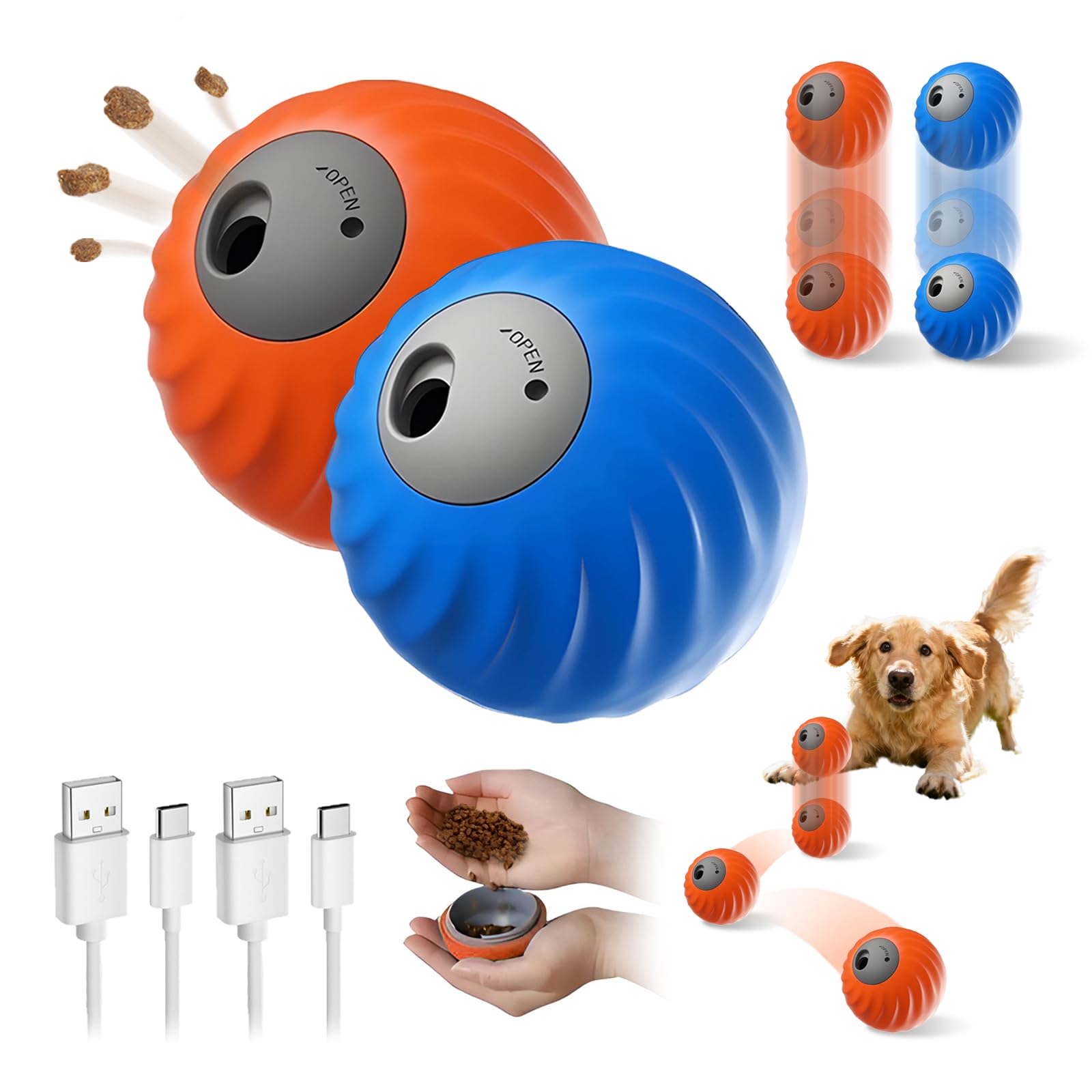 Balle d'enrichissement interactive pour chien pour stimuler l'esprit et calmer l'anxiété