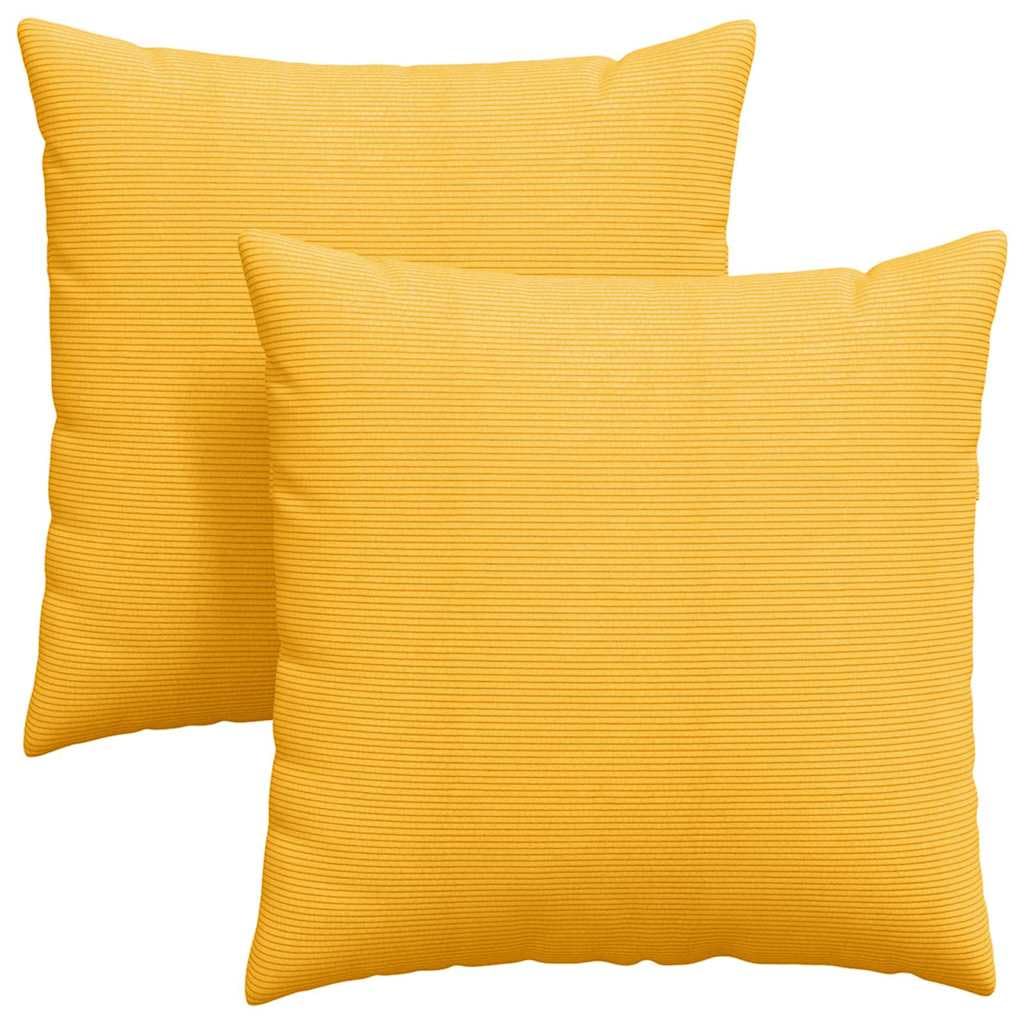 Juego de 2 cojines para sofá, 80 x 80 cm, color amarillo claro