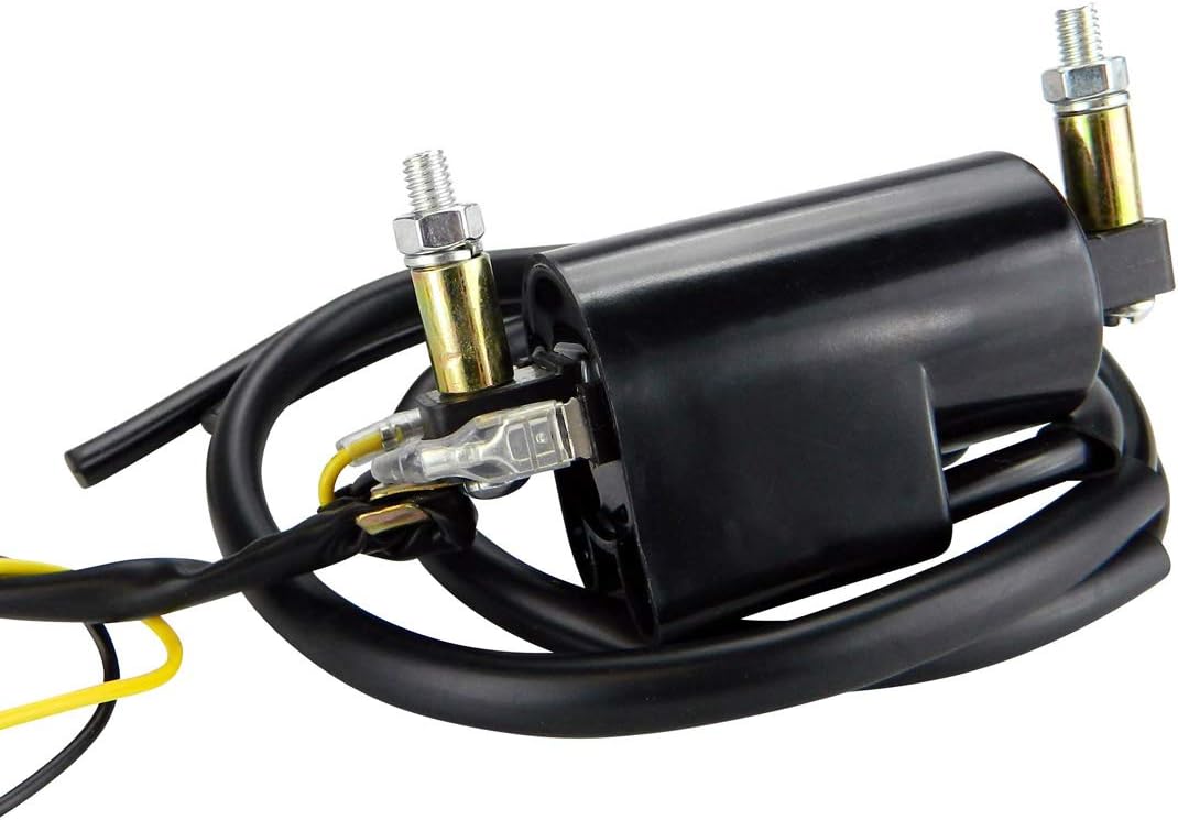 RMSTATOR Pillar Type Electronic Ignition Conversion 1 ohm Dual Lead 6 Volts External Ignition Coil Duel Lead 6 Volt for Honda Kawasaki Suzuki Yamaha Norton BSA Triumph OEM Repl.# 24-72454