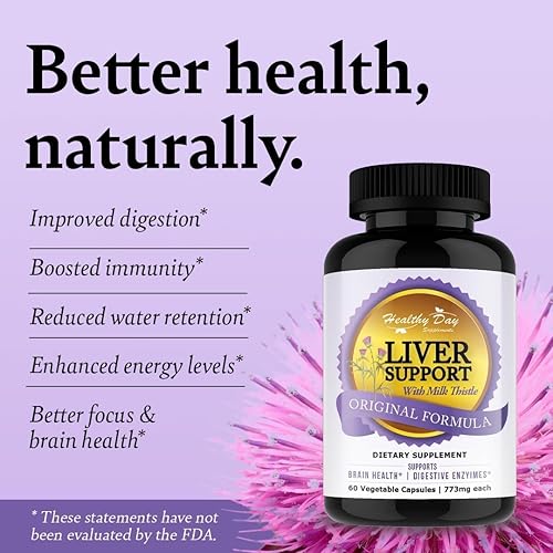 Miniatura 4 de Fórmula de limpieza y desintoxicación y reparación del hígado, suplemento de apoyo hepático a base de hierbas con raíz de diente de león y extracto