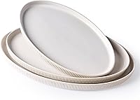 Famiware Matte White Oval Serving Platters Set - 16/14.6/12.9 Inch Large Party Trays for Buffet, Appetizers, Entertaining