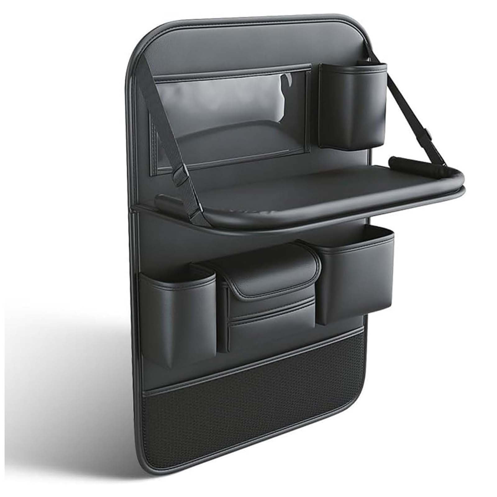SJPJDGFC for Ligier JS50 1999-2024 Car Seat Organiser with Foldable Tray, Premium PU Leather Back Seat Organiser, Multifunctional Car Storage Bag,1PS