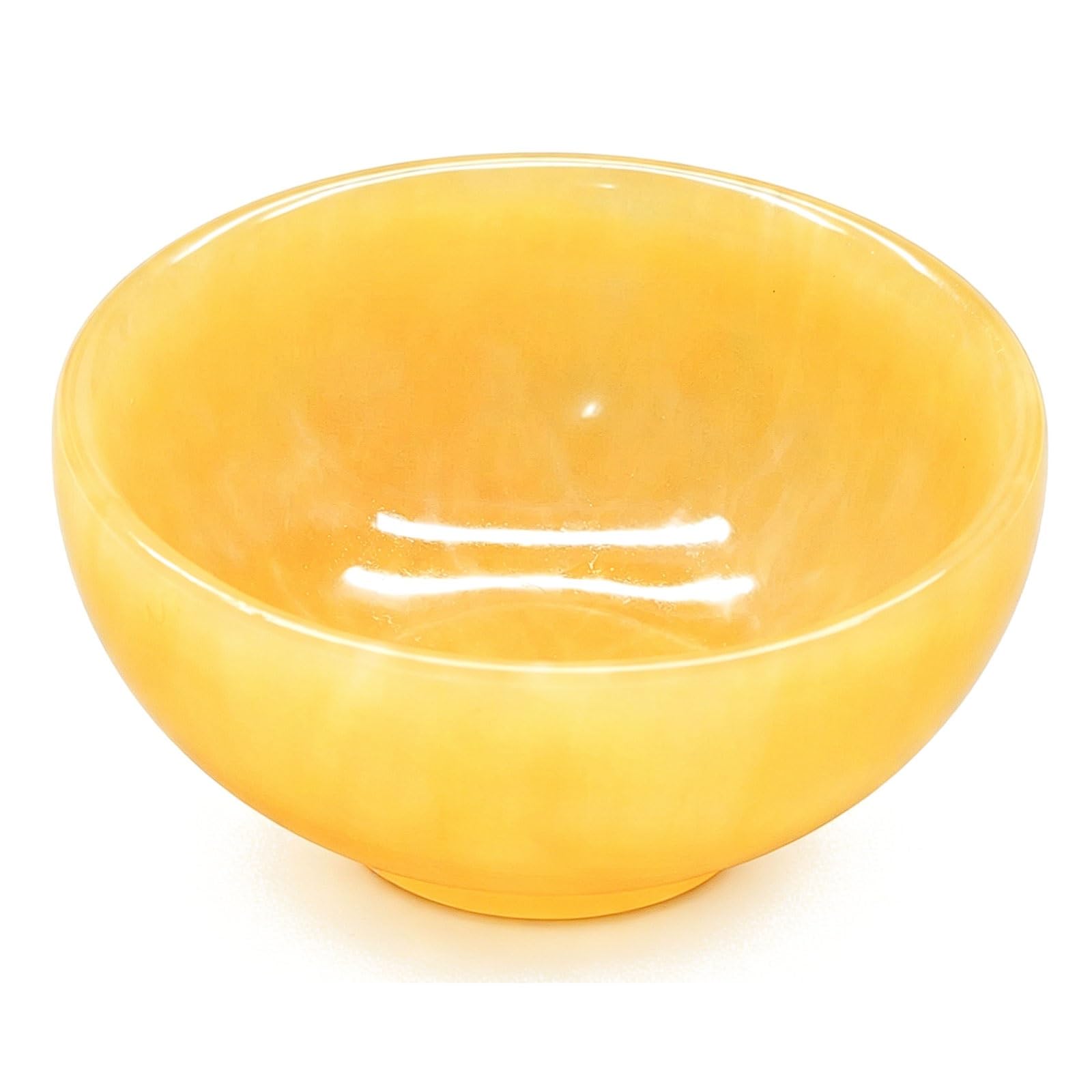 Bol de démaquétisation en cristal jaune naturel de 9,8cm pour vos pierres