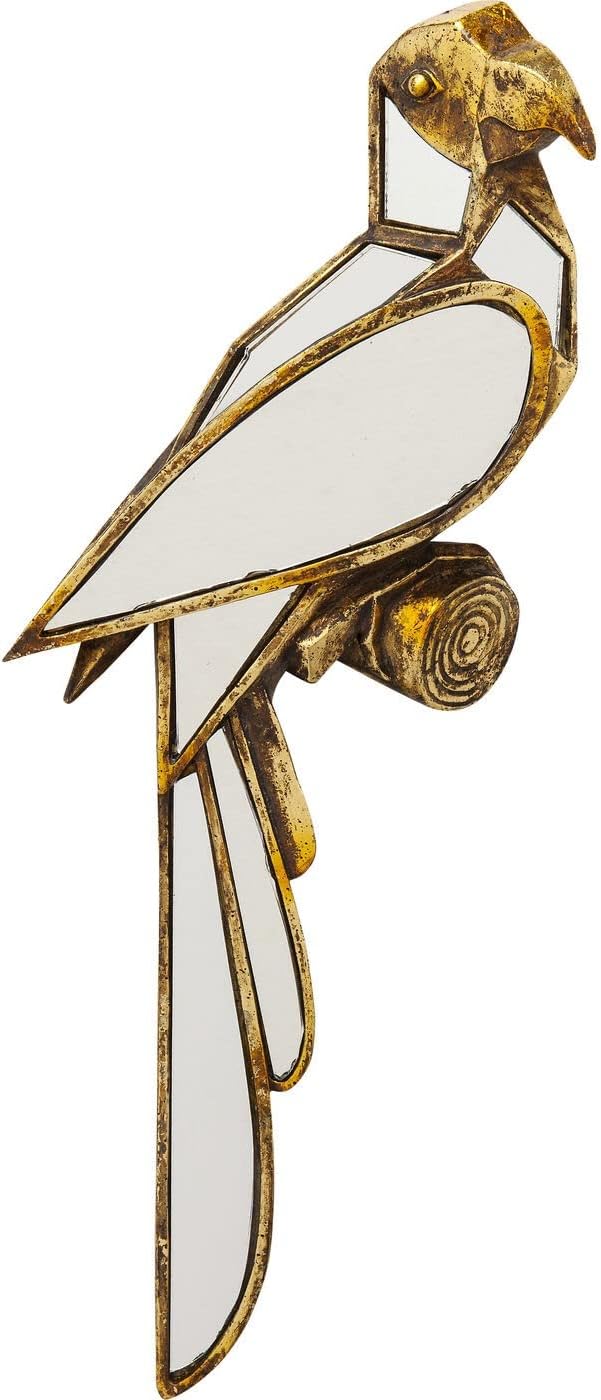 Kare Design Wall Decor Parrot Mirror, gold, 43x15x6 cm, Modern