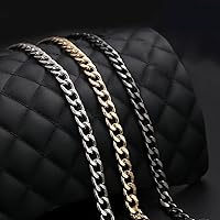 Vista 4 de Juego de 4 piezas de cadena plana de hierro DIY, conjunto de correa para bolso y hombro, cadena para billetera, hebilla de metal