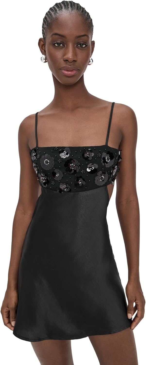 Bailey Rose Women's Black Embellished Mini Dress
