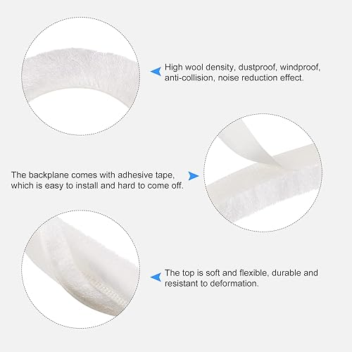 Miniatura 4 de Burlete adhesivo para cepillo (2932 pulgadas x 1132 pulgadas x 49.2 pies), tira de cepillo de puerta  para puerta corrediza, ventana, armario, color