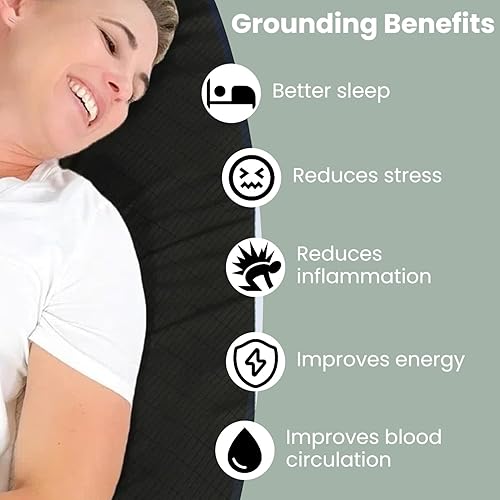 Miniatura 9 de Sábanas de tierra para puesta a tierra, con bolsillos profundos de 15 pulgadas, sábana bajera ajustable tamaño California King