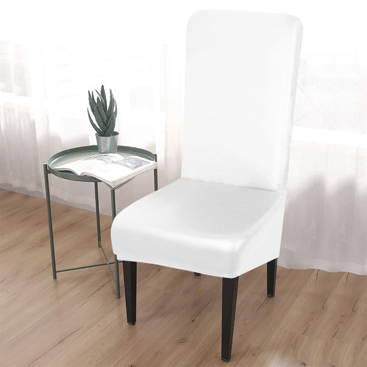Tofficu Stretch Stuhlhussen Elastisches Design Weiße 4 Stück aus Pu Wasserdichtem Material Schützende und Leicht zu Installierende Sitzbezüge für Esszimmerstühle