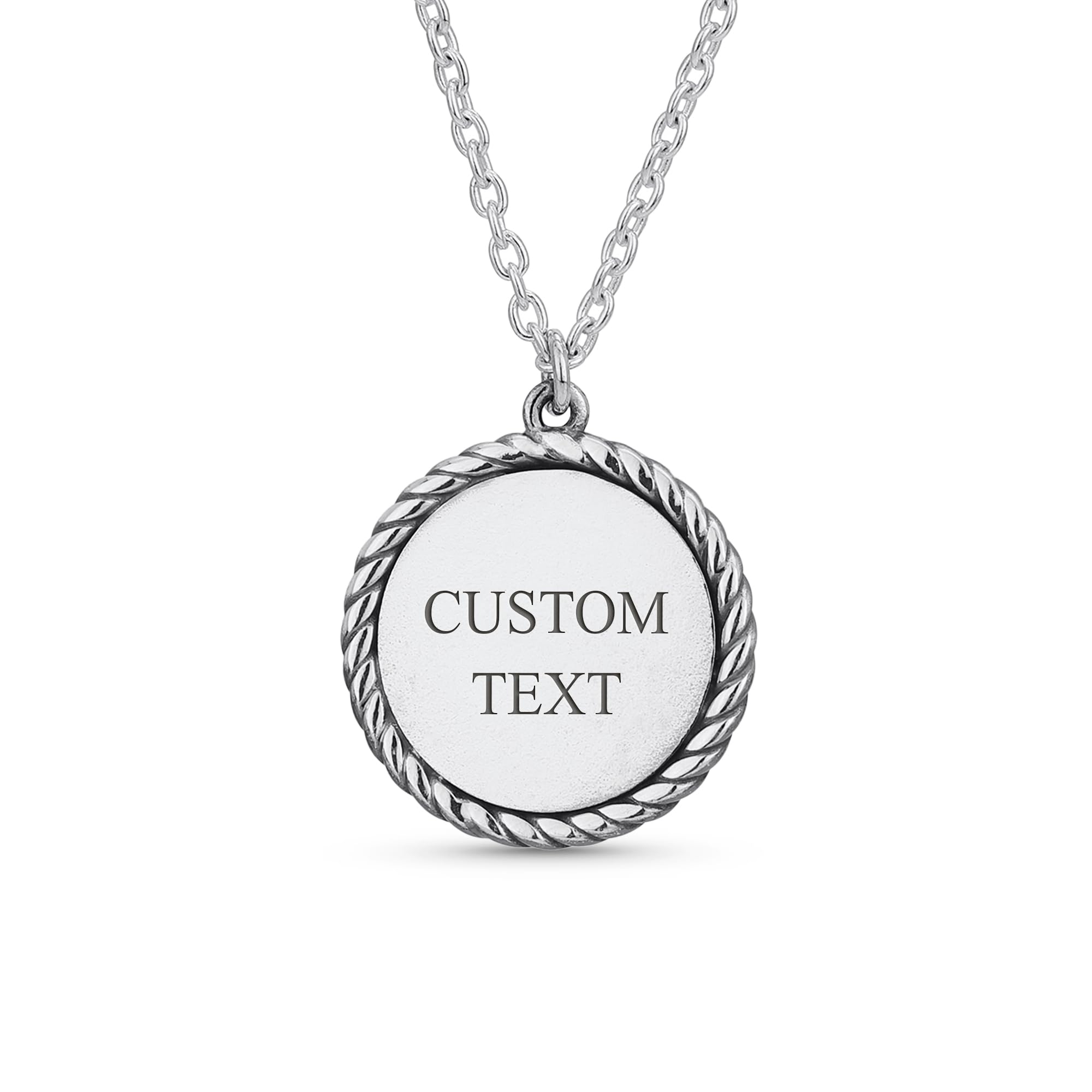 Bling Jewelry Collar De Medalla De Jesucristo Religiosa Personalizable Unisex Para Mujeres Y Hombres En Plata De Ley .925 Grabada A Medida