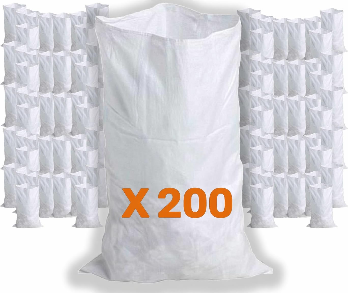 Sacs à gravats tissés ultra résistant 56 x 96 cm de 50 litres, 200 Unités