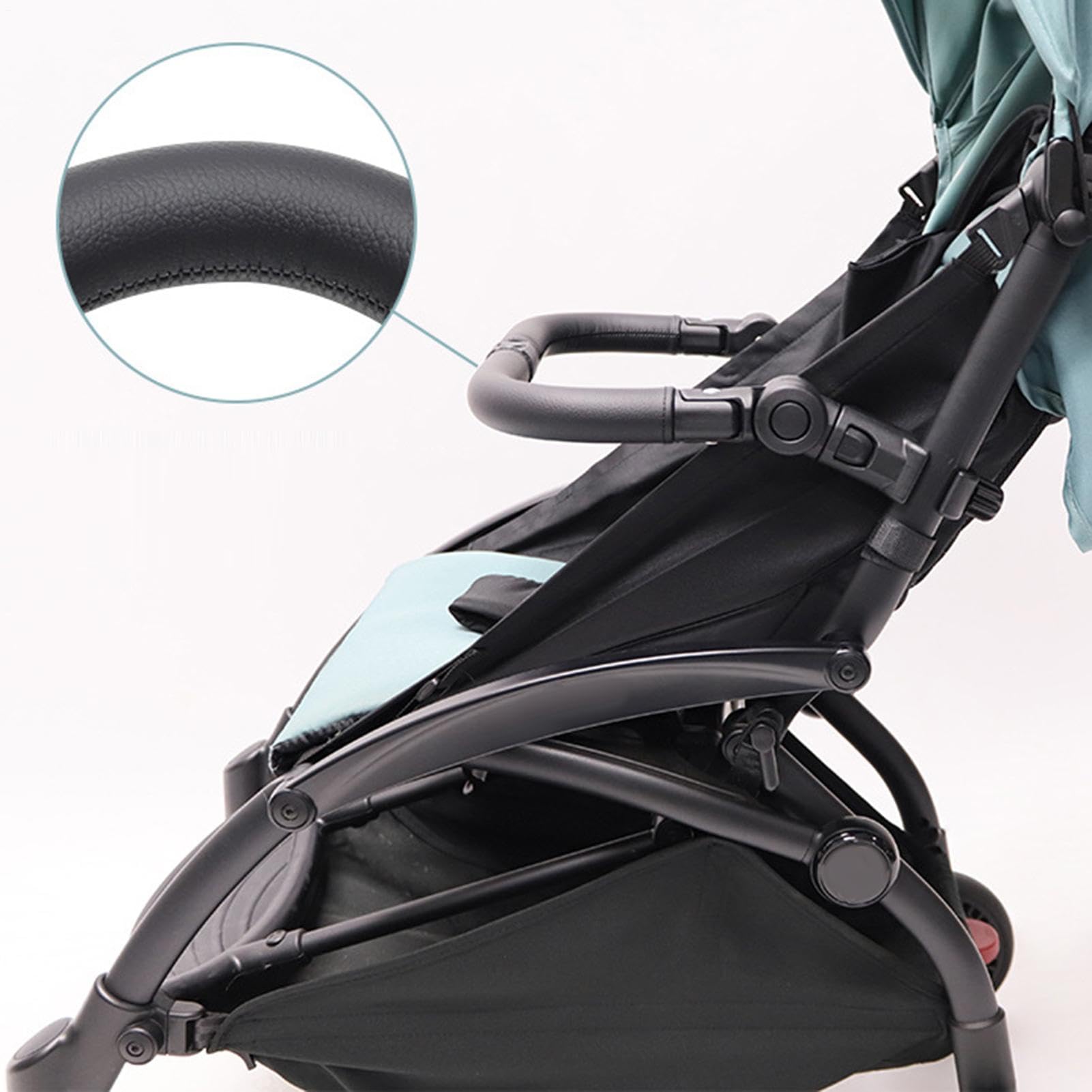 Barre Accoudoir Poussette Rechange Réglable En Similicuir | Accessoires Poussette Barre De Protection Pour Extérieur Parc Shopping Marche Camping Pique-Nique