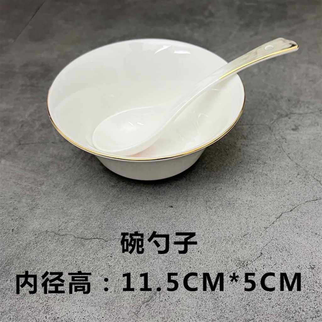 Ceramic Cutlery Set Bone China Dinner Plate Restaurant Disc Bowl Dish Placemat Set (Color : A Size : One Size) (A One Size)