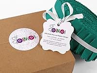 Vista 1 de Soimoi 40 tiras de tela precortadas verde azulado sólido, enrollables, rollos de gelatina de algodón de 2.5 pulgadas para acolchar