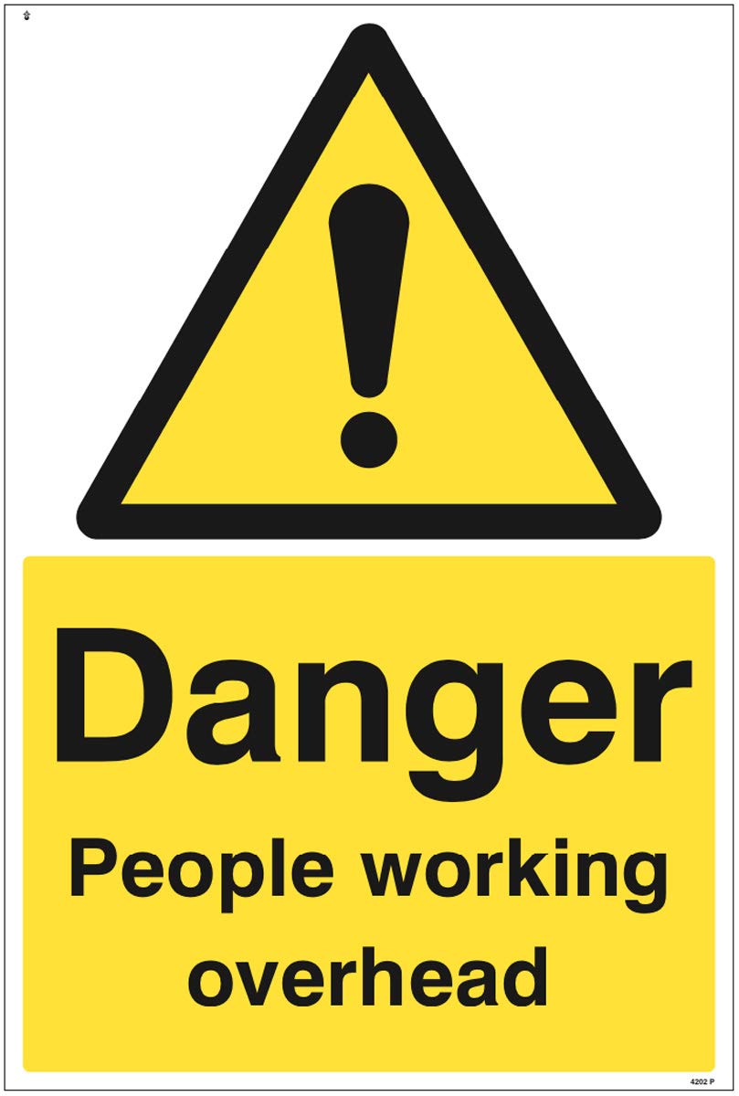Danger people working overhead Rigid PVC Safety Sign