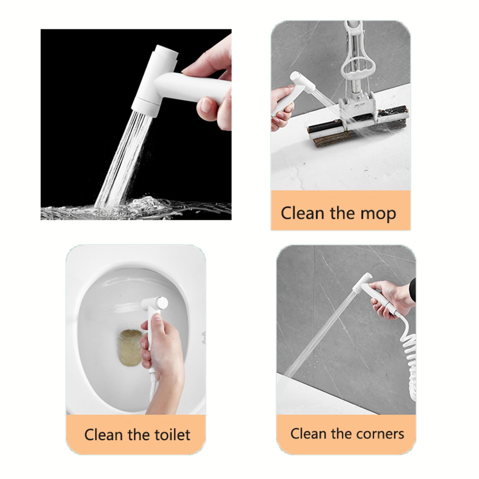 Biała głowica prysznicowa bidet jeden wewnątrz dwa na zewnątrz ceramiczny zawór bidetowy 3M wąż prysznicowy i uchwyt