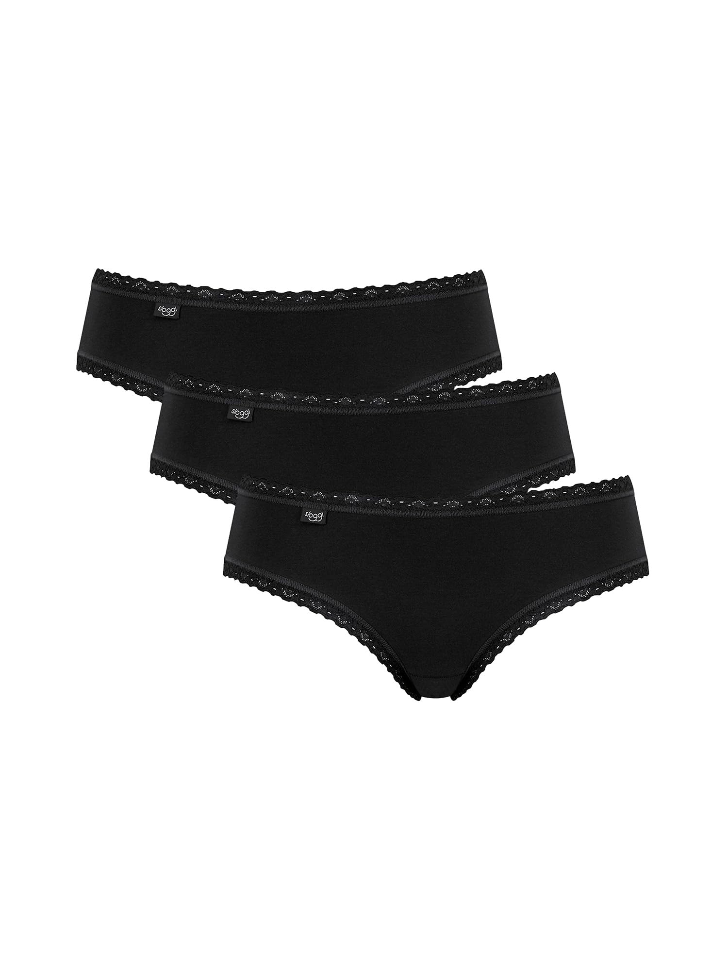 Sloggi Women's sloggi 24/7 Cotton Lace Hipster C3P, BLACK