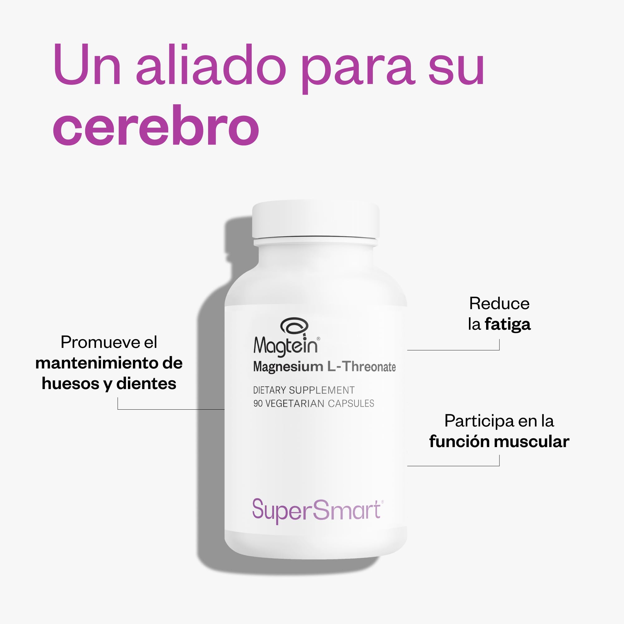 L-Treonato de Magnesio (Magtein) - Reduce la Fatiga - Vegano - SuperSmart