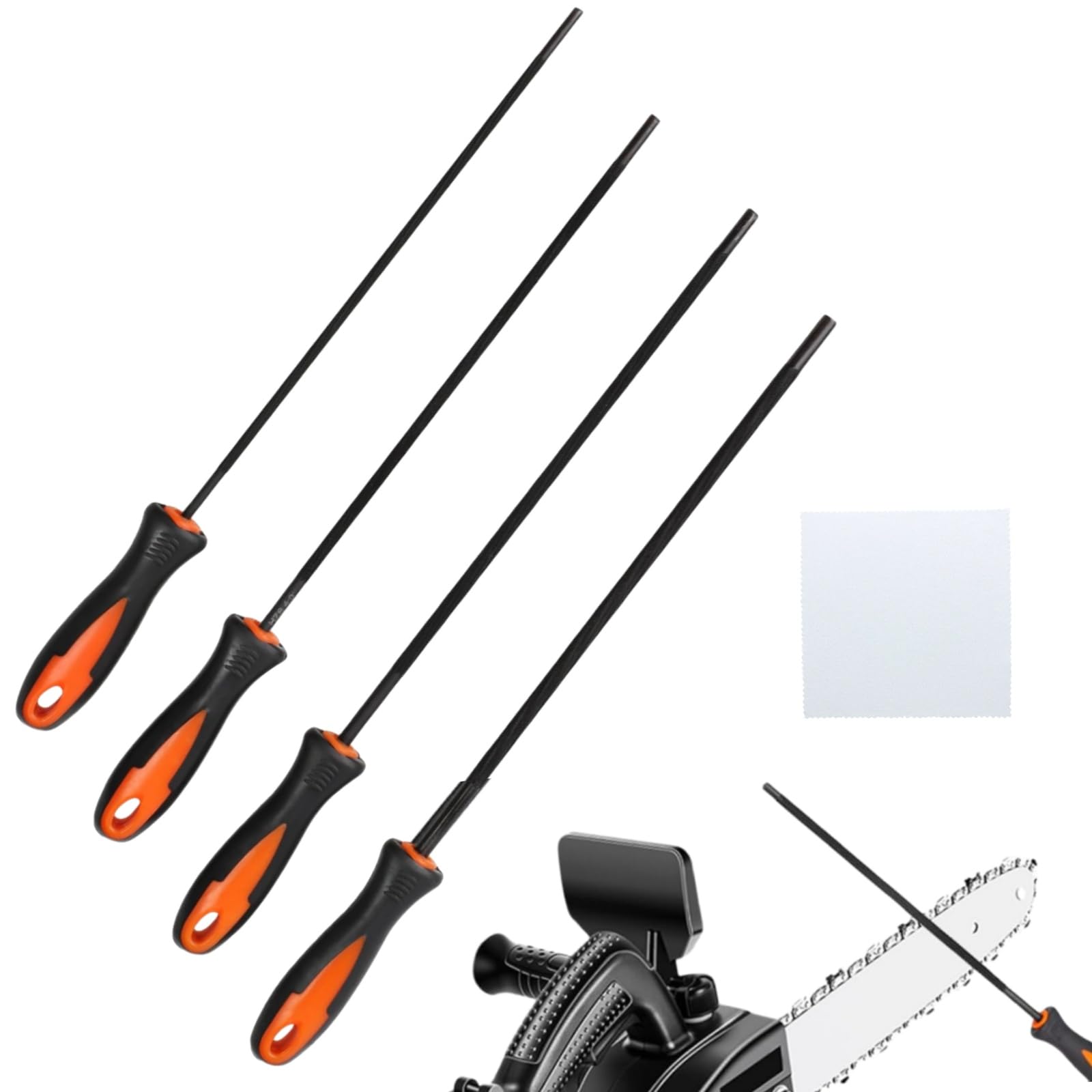 Lot De 6 Limes Pour Chaîne De Tronçonneuse - Tailles 4.0 Mm, 4.8 Mm, 5.5 Mm - Avec Poignée, En Acier Trempé