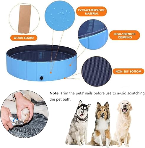 Miniatura 4 de Piscina para perros y cachorros, piscina plegable para perros, piscina para mascotas, portátil, adecuada para uso en interiores y exteriores (40 x