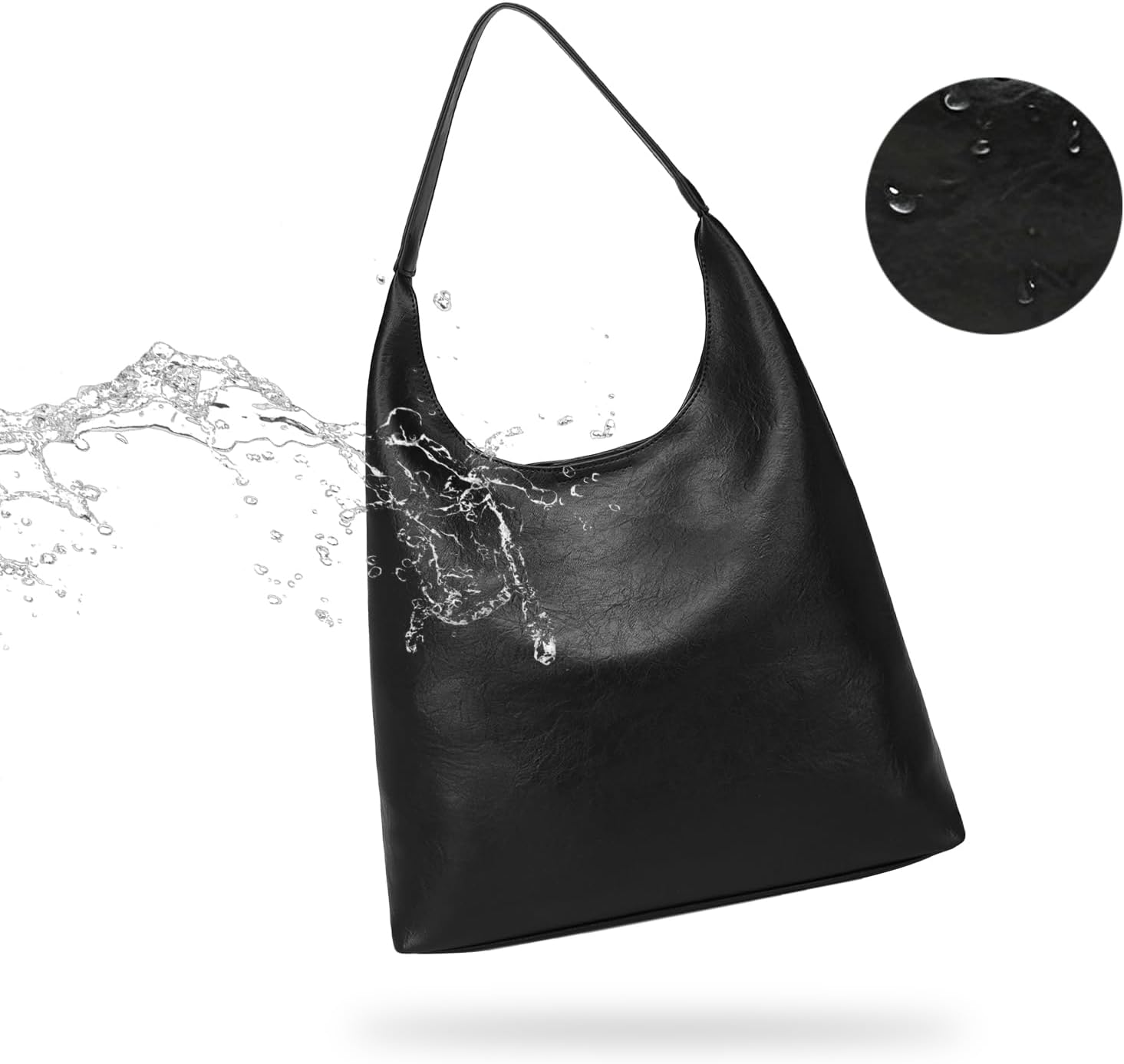 Hobo Bag For Women Leather Shoulder Bag Fashion Tote With Cosmetic Pouch Included Multi-Use For Daily Commute Dating Travel