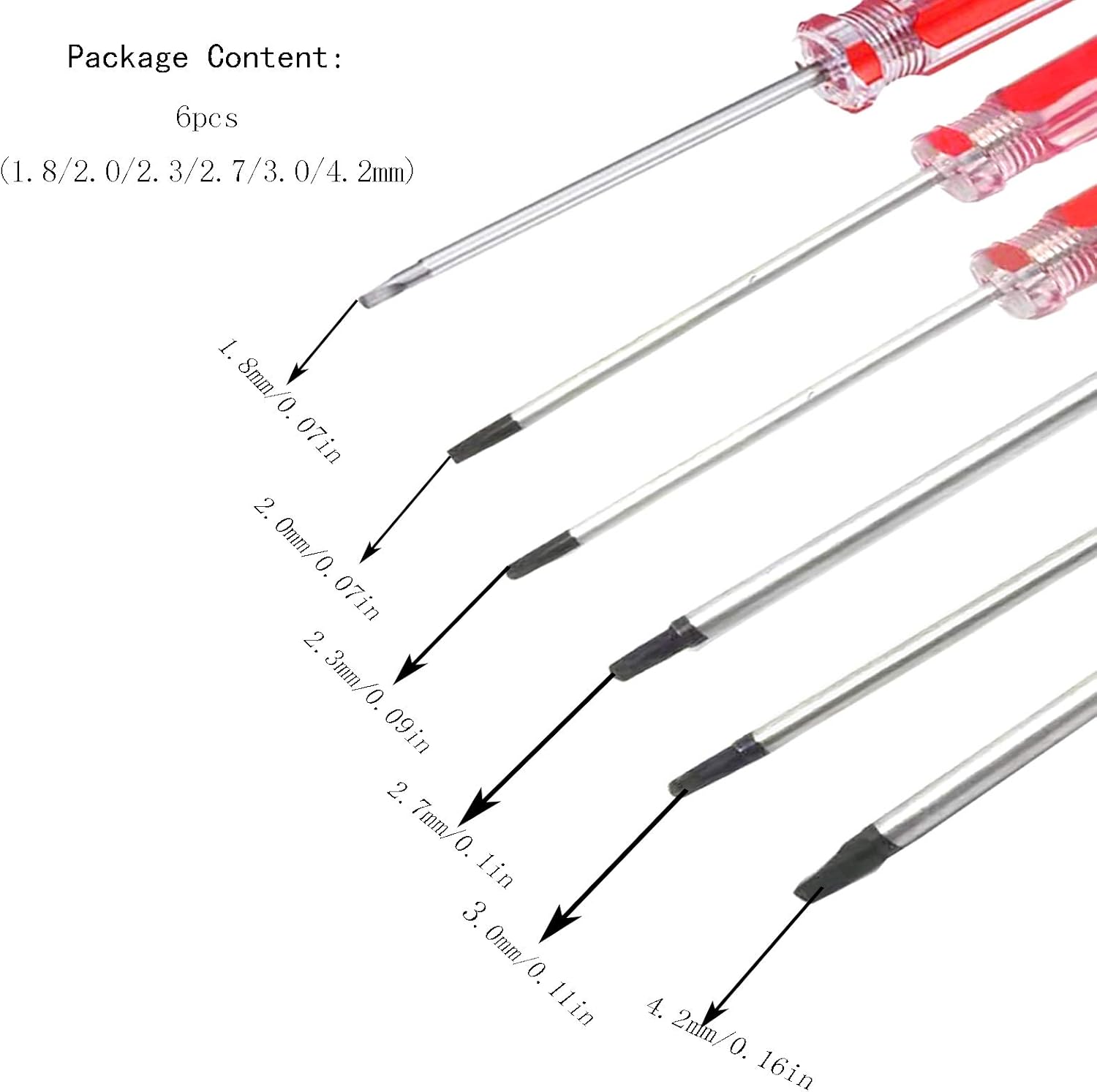6pcs Plastic handle Triangle Head Screwdriver Set Magnetic Tip Y Shape Triangle Head Screwdrivers Set.(1.8/2.0/2.3/2.7/3.0/4.2mm）