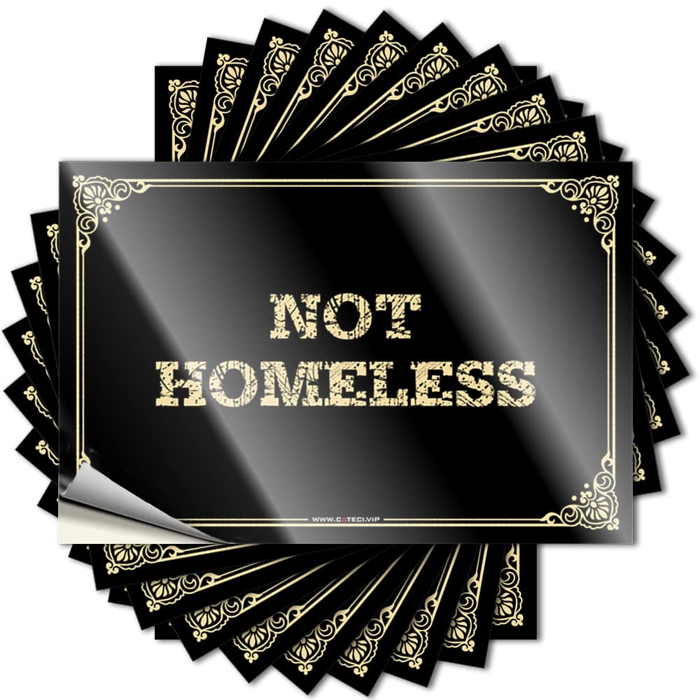 Mimosa Laptop Saying - Not Homeless Tall Durable Sticker Easy Apply for Items Decor(12X18CM)