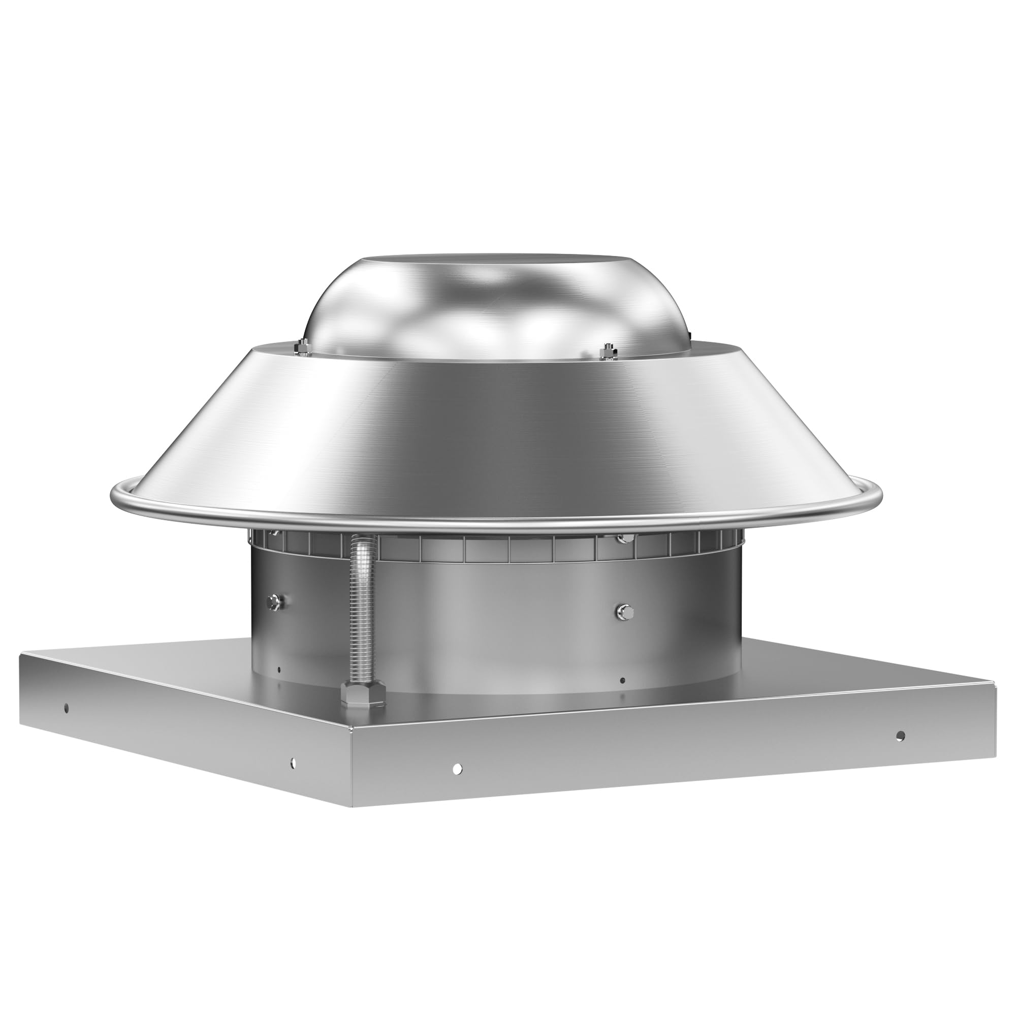 Roof Exhaust Fan Direct Drive Axial Downblast Exhaust Fan -19" Fan Base, 1/10 HP 115 Volt Single Phase Motor 830 CFM, ETL Listed