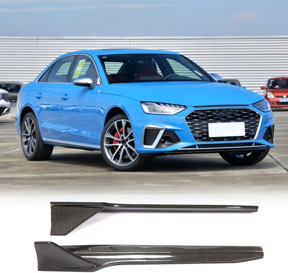 MCARCAR KIT Carbon Fiber Side Skirts fits for Audi A4 B9 Quattro S-LINE S4 Sedan 4-Door 2020-2021 Under Door Rocker Panels Valance Extension Lip Factory Outlet