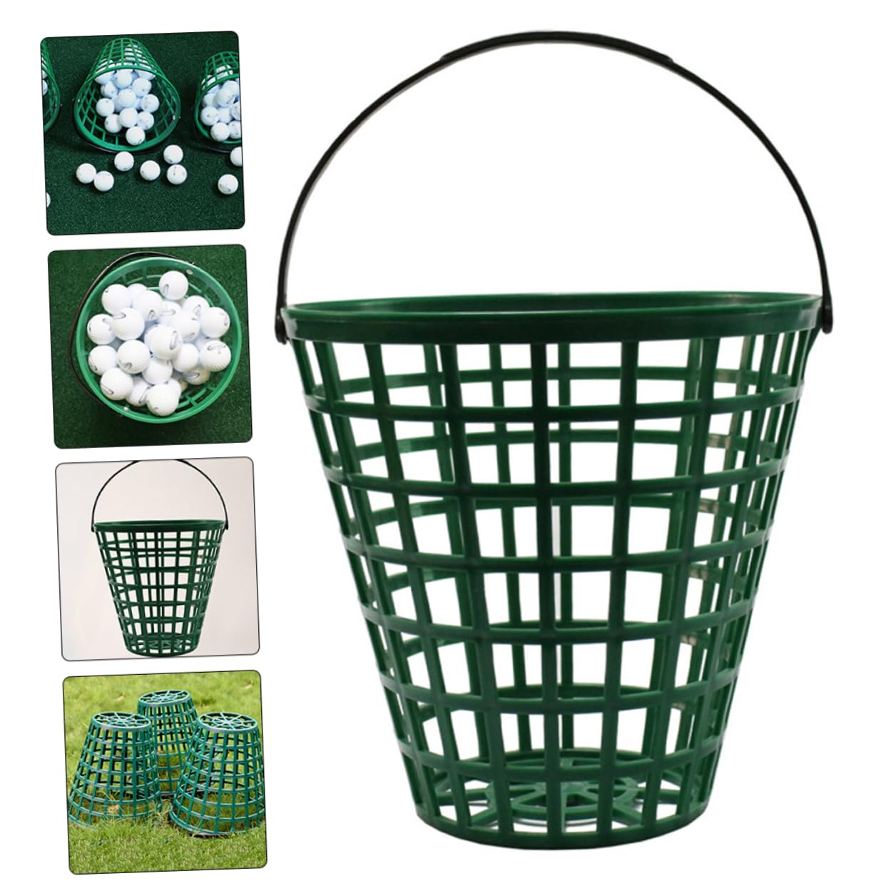 Abaodam Golf Ball Storage Bucket with Handle Lightweight Ball Collecting Basket for Driving Ranges and Backyards to Balls