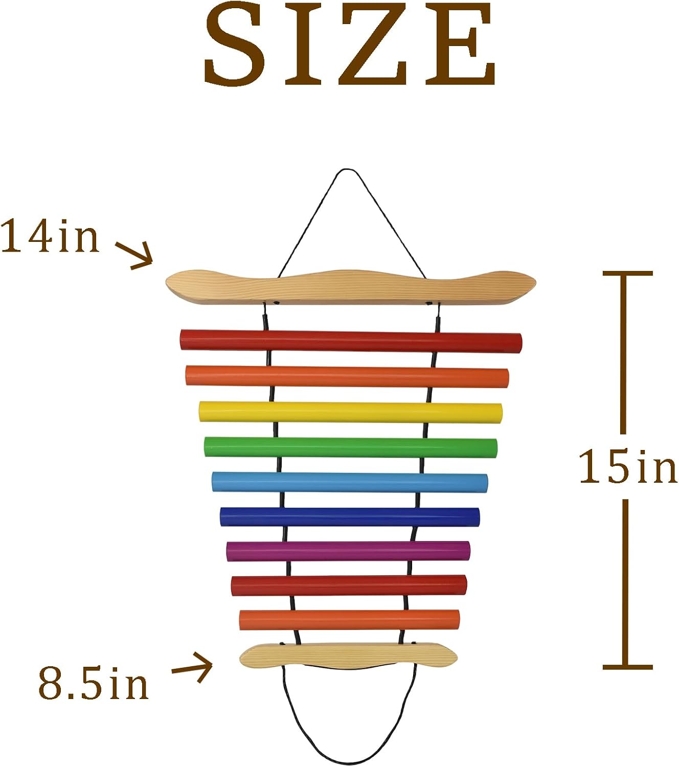 TNZMART Hanging 9 Note Sound Healing Chimes, Sound Bath Percussion Instruments for Yoga or Relaxation, Meditation Wind Chime (Colorful)