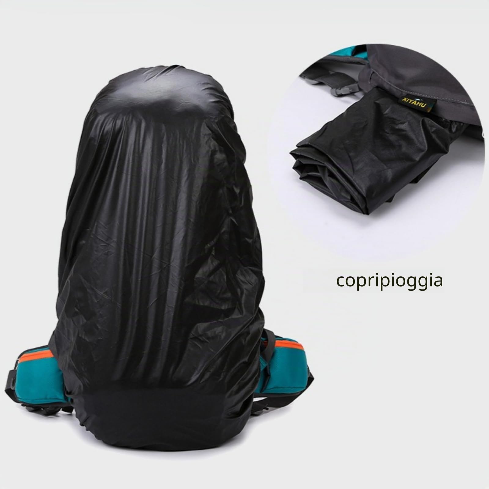 Zaino da trekking in nylon da 60 l, per uomo e donna, impermeabile, da viaggio, da campeggio, con copertura antipioggia