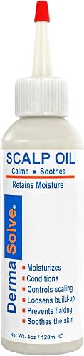 Dermasolve 4 oz Psoriasis, Seborrheic Dermatitis, & Dandruff Scalp Oil - Dermatologist Approved - Flaky Scalp Relief, Clinically Tested, Long-Lasting Itch-Free, High-Performance Formula