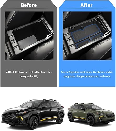 Vista 6 de YEE PIN Organizador de consola central Crosstrek 2024 para Subaru Crosstrek Accesorios 2023 2024 Crosstrek Impreza Organizador de consola Bandeja