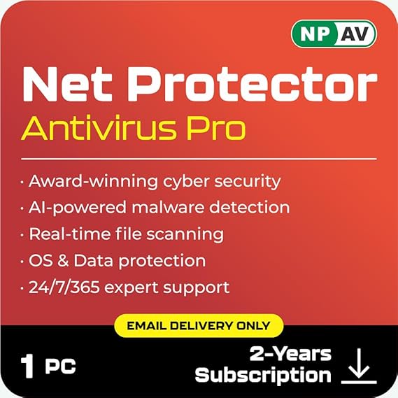 Net Protector Antivirus Pro 2025 - 1 PC, 2 Year (Email Delivery in 1 ...