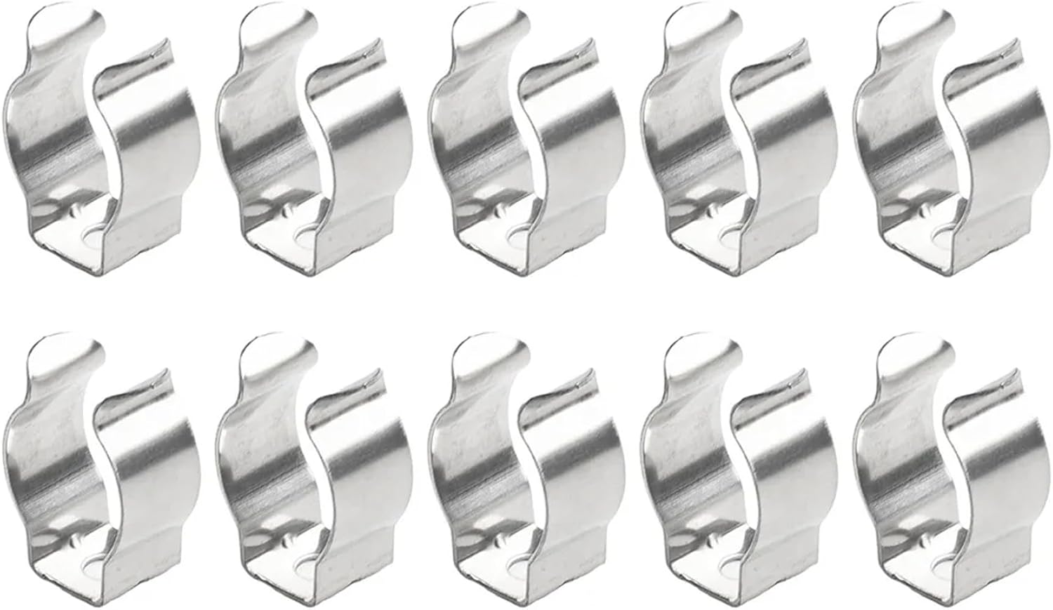 Spring Clamps, 10Pcs Open Type Stainless Steel Spring Clips, U Clips for Hanging Indoor Outdoor Kitchen Tools Garden Hose Mop Broom Organization