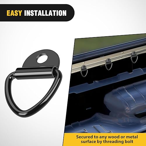 Miniatura 5 de Nilight Paquete de 10 anclajes de amarre de acero resistente con anillo en V para carga en camiones, camionetas, remolques, almacén, barco