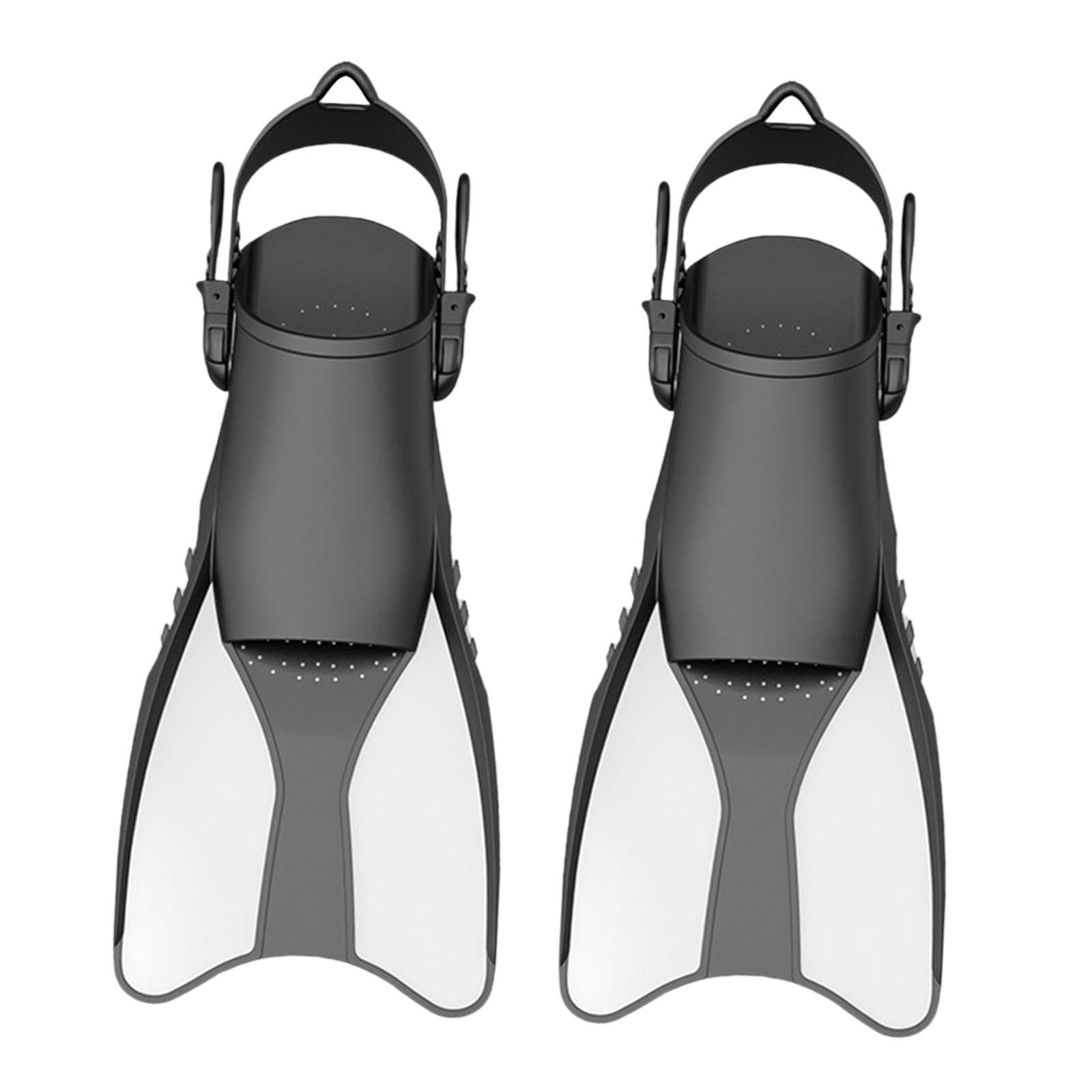 rockible Snorkeling Fins Swim Fins Anti Slip Wide Adjustable Flexible Flippers Diving Equipment for Underwater Snorkeling Water Sports , 38 to 42 White
