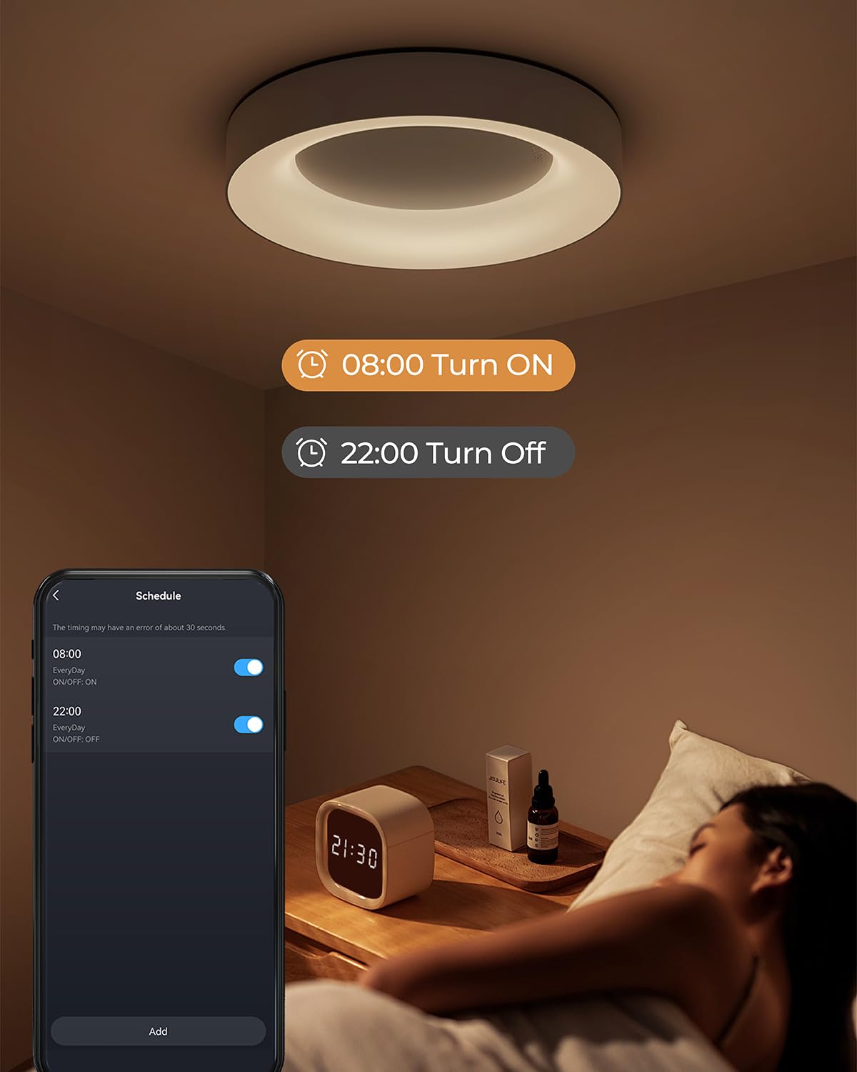 Matane Smart LED Deckenleuchte Dimmbar, 24W RGB Deckenlampe mit APP Steuerung & Fernbedienung, Kompatibel mit Alexa & Google Assistant, Licht für Schlafzimmer Kinderzimmer Wohnzimmer Rund Weiß 28cm